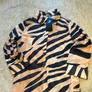 FHQ Animal Print long Blouse